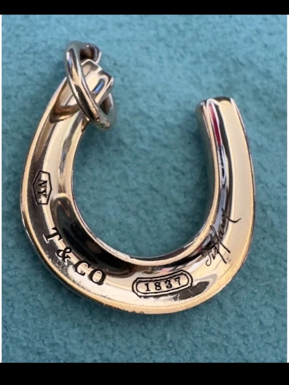 Tiffany & Co Rubedo Gold Sterling Silver 1837 Horseshoe Charm Pendant